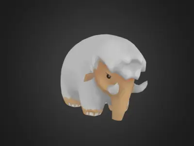 Elephant mammoth Low-poly 3D model