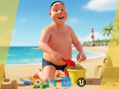 Man Model Fat boy stylized Male cartoon Low-poly 3D model