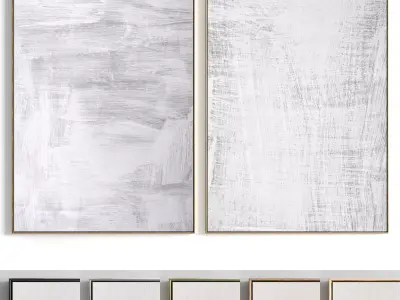 Plaster Two Photo Frame 209 Low-poly 3D model