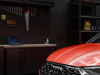 Car Render Scene - Garages 3D model