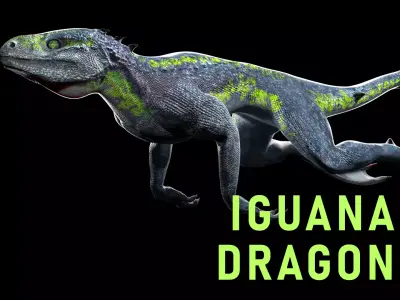 Iguana Dragon Low-poly 3D model