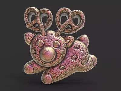 cute deer cookie 3D print model