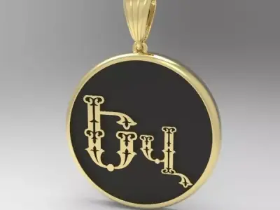 Decorative Letter Ev 3D print model