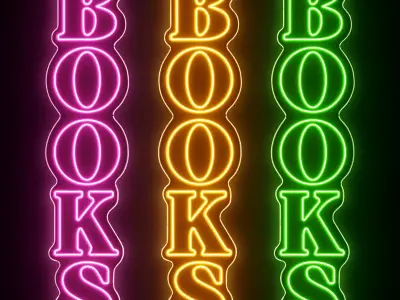 Books Neon Sign 3D model