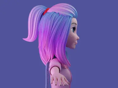 Cartoon Girl- READY TO RIG 3D model