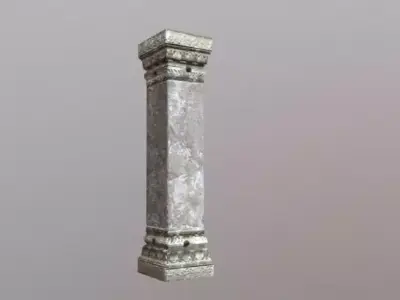 Low Poly Column Model stone Free low-poly 3D model