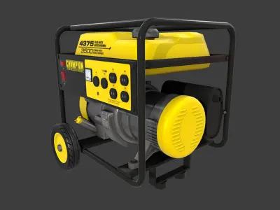 Generator portable on wheels Low-poly 3D model