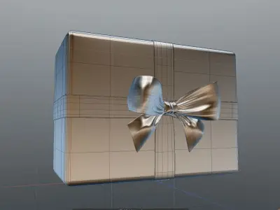 Ribbon gift box with 3D model