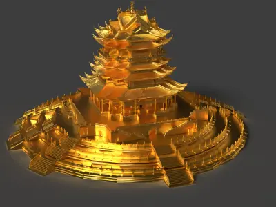 Chinese ancient house   3D model purchase