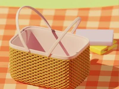 Picnic Scene - Cartoon Free 3D model