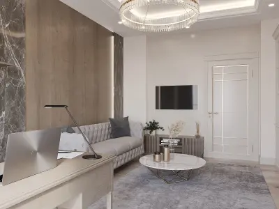 Luxury Office Interior Scene 3D model