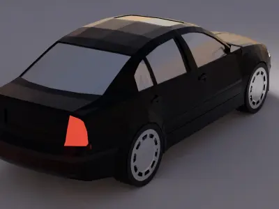Skoda Superb Low Poly 3D model