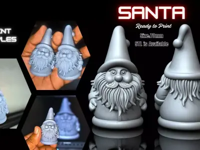 Santa Claus 3D Printable Model  3D print model