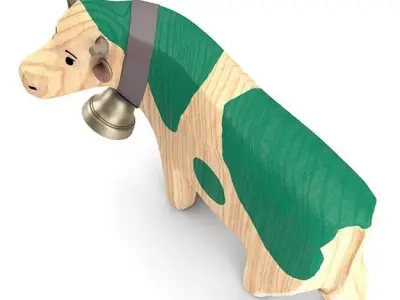 Carved Wooden Cow 3D model