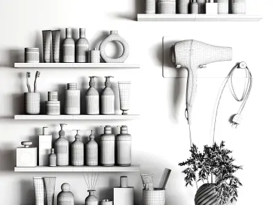 bathroom accessories 3D model