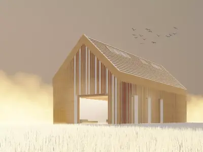 Wooden House Chalet - Modern Cottage House 3D model