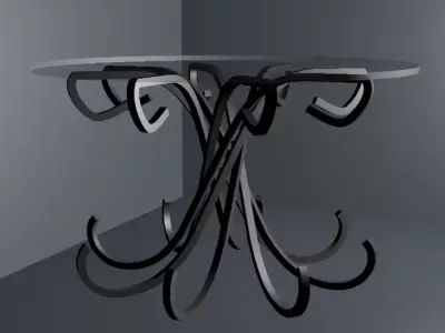 glass table Free low-poly 3D model
