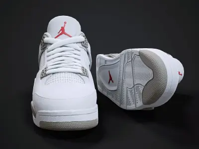Air Jordan4-retro sneaker-v1 Low-poly 3D model