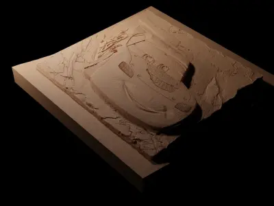 Lightning McQueen Cars CNC 3d Print High Relief Sand Casting 3D print model