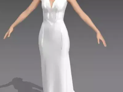 DRESS CORSET BLOUSE STRAP WEDDING DRESS HEART NECKLINE 3D model