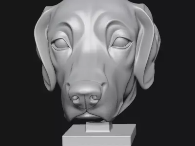 Dog head sculpture 3D print model