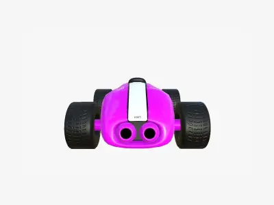 Cartoon Kart F05 Pink - Vehicle Racing Design Low-poly 3D model