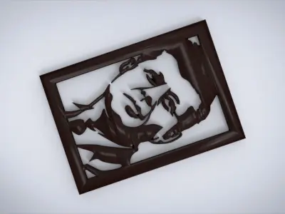 Wall decoration with John F Kennedy motif 3D print model