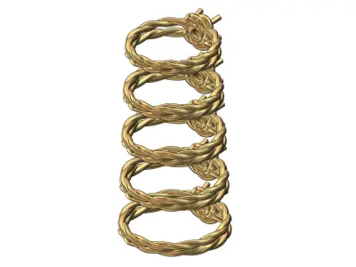 Double rope shank 5mm diamond solitaire US sizes 5to9 3D print model