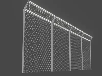 wire barrier 3d model low poly Low-poly 3D model