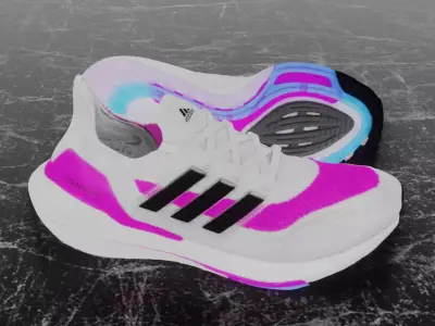  ADIDAS ULTRA BOOST 2021 - PINK 3D SHOES Low-poly 3D model