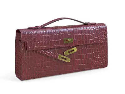 Hermes Kelly Cut Clutch Red Crocodile Low-poly 3D model