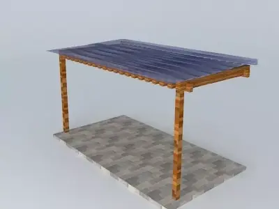 Pergola with transparent tile Free 3D model