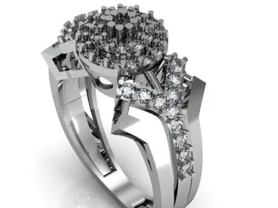 daimond ring 3D print model 19