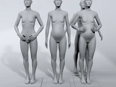 luxury female fashion mannequin set 2 Low-poly 3D model