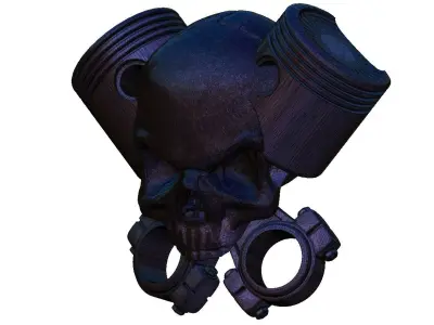 Skull Piston 3D print model