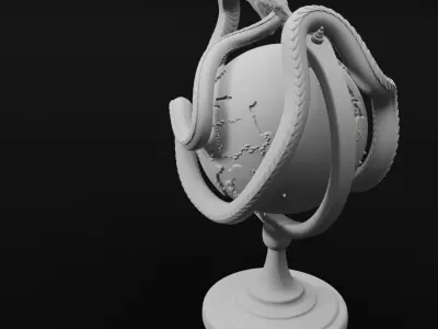 Jormungandr Globe World Serpent Decoration 3D Print Model 3D print model