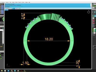 Luxury Letter G Ring 3D Jewelry Model 4368 3D print model