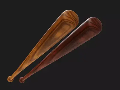 Baseball bat 3D model 2