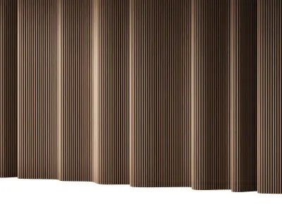 433 wall composition 14 wave fluted raised wood Reeded Panels 01 3D model