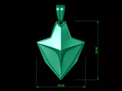Arrow head STL 3D Model for Jewelry - One Inch Pendant 3D print model