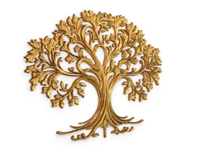 mural tree decor set ornament 02 3D model