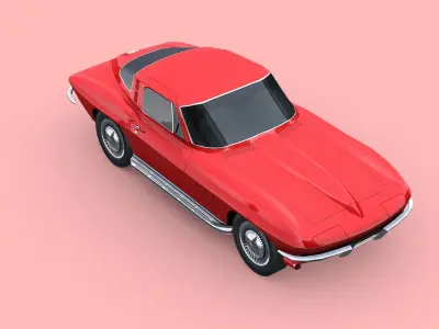 Chevrolet Corvette Sting Ray 1965 Low-poly 3D model