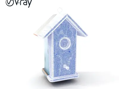 Rustic Wooden Birdhouse Model Pack with PBR Textures Low-poly 3D model