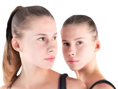 Sporty woman walking 31 Low-poly 3D model