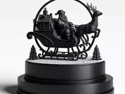 3D Santa Claus on Sleigh Christmas Display 3D print model