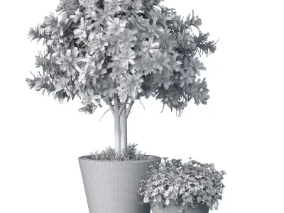 Decorative garden tree shrub flowerbed floor-mounted pot vase  3D model