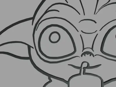 Baby Yoda Wall Silhouette 01 3D print model