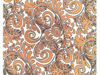 Decor rug with swirls 3D model