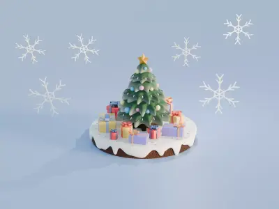 Christmas Tree with Presents 3D model