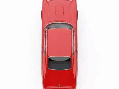 Classic Red 1950s and 60s Sports Coupe Low-poly 3D model